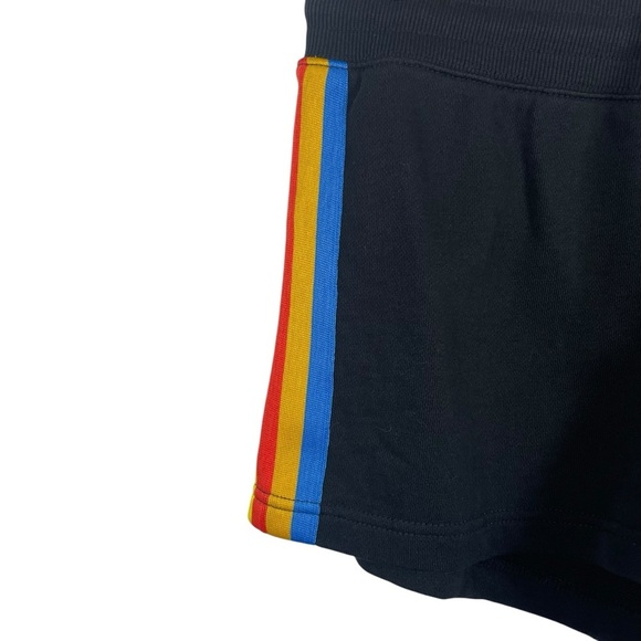 NWOT Coachella Fleece Rainbow Stripe Lounge Shorts in Black/Multi Size L - Picture 7 of 9